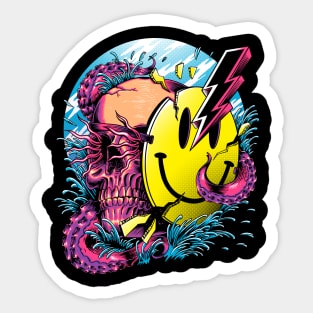 smiling skull Sticker